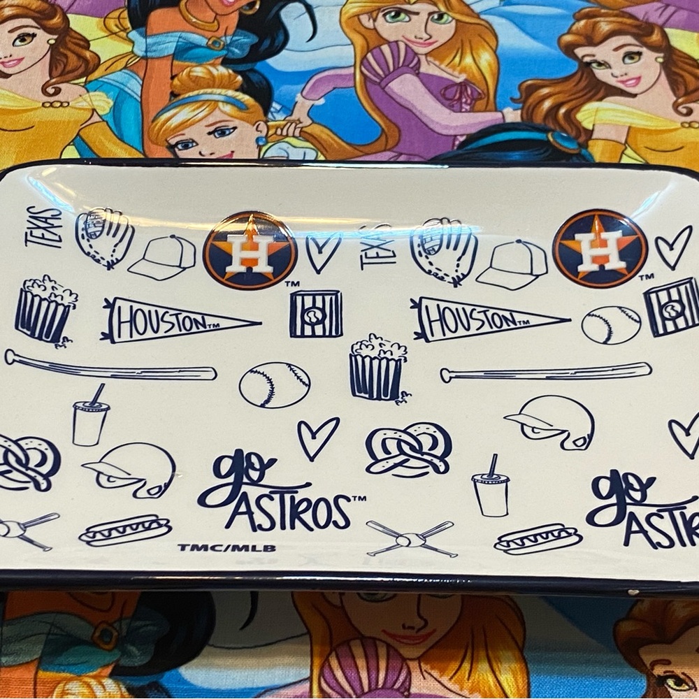 Houston Astros White and Navy Serveware Platter